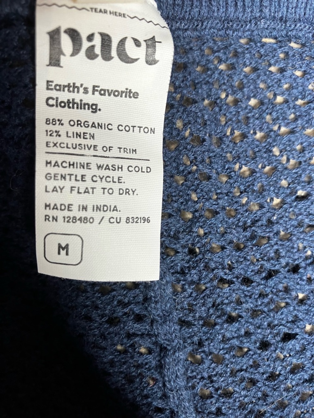 Pact Women's Navy Blue Knit Lounge Shorts - Picture 3 of 3